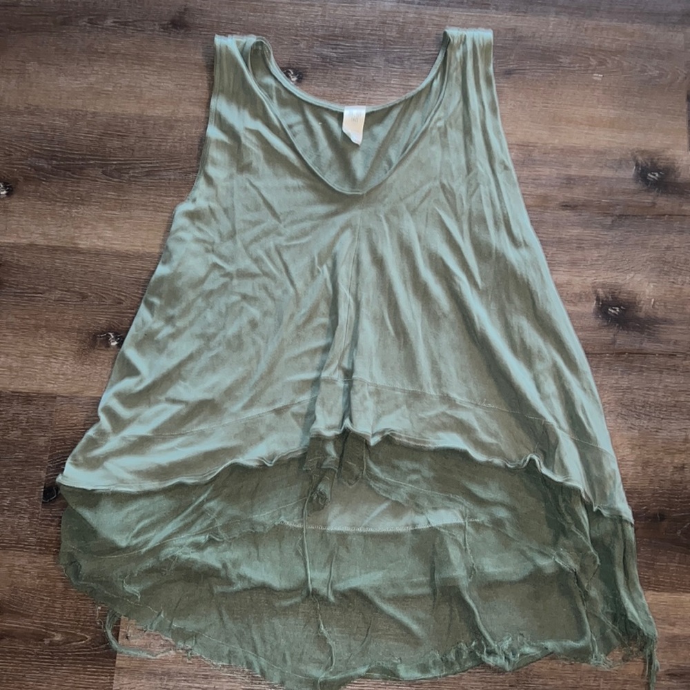 Women's Olive Green High-Low Tank Top
